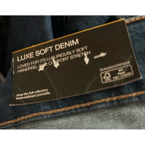 Sofia Jeans Womens Relaxed Straight High Rise Cargo Jeans Dark Wash Size 14 - Picture 6 of 10